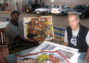 Chain Muhandi and I met for tea in Westlands, Kenya. And I bought some of his paintings too!