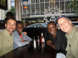 Daniel Augusta, Desderia and Liz and I together for lunch after their long trip from Dar es Salaam