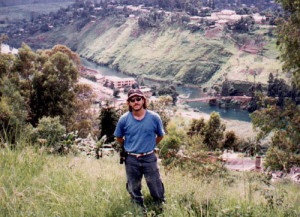 Working in post-genocide Rwanda. That's Zaire behind me.