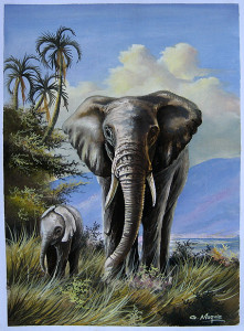 Mugwe - Elephant Mother and Baby