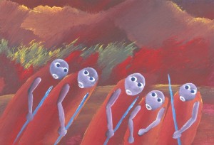 Five Red Oarsmen