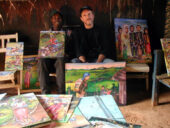 With the artist House in Ngecha, Kenya