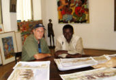 With artist Joel Ngoko